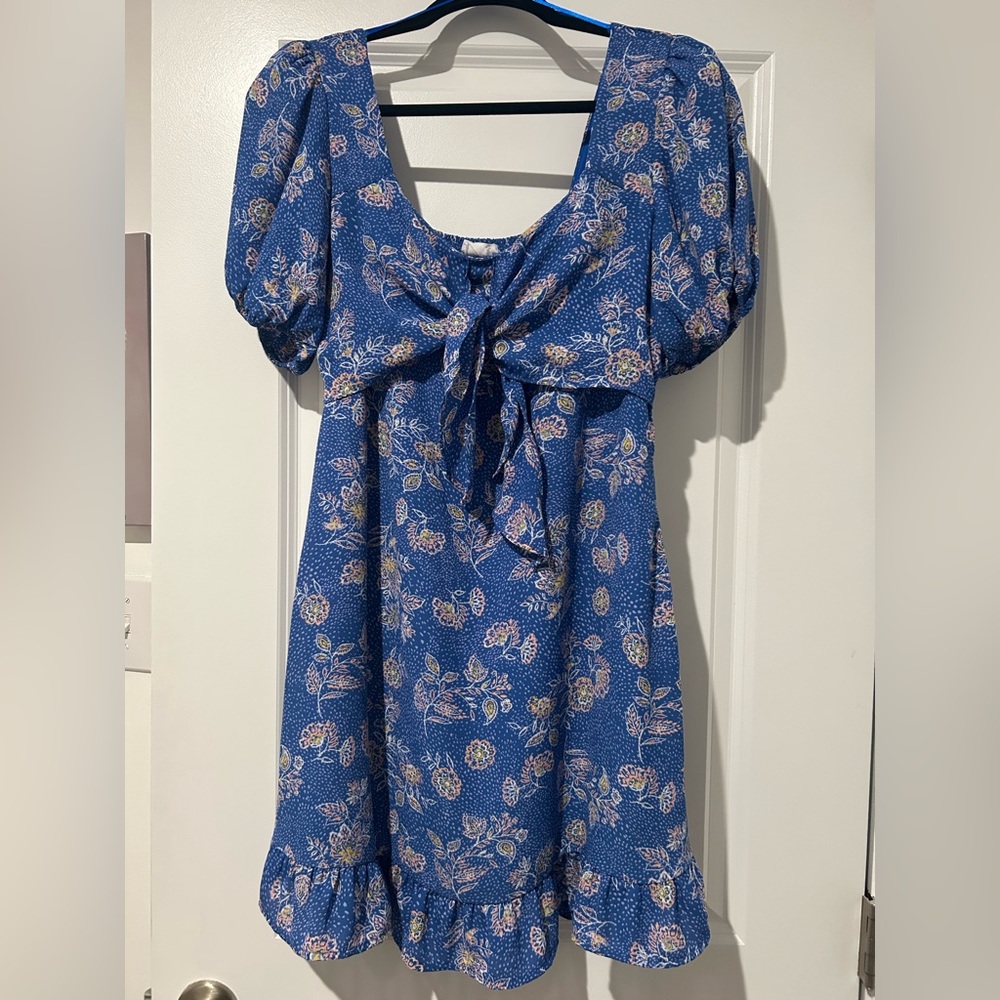 Sienna Sky Blue Floral Mini Dress